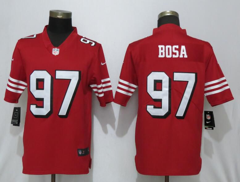 Men San Francisco 49ers 97 Bosa Red Nike Color Rush Vapor Untouchable Limited Player NFL Jerseys
